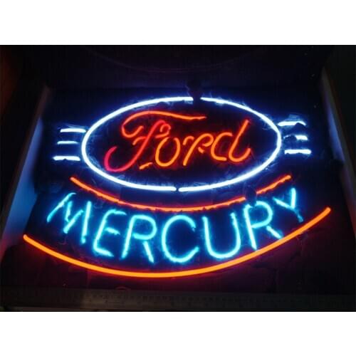 Promotion FORD MERCURY Custom Handmade Real Glass Tube Cars Store Company Garage Home Decoration Display Sign Neon Light 24X20"