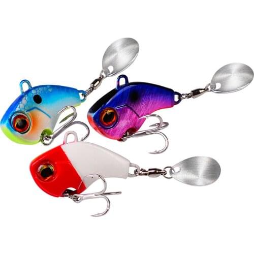 Fishing Lures Wobble Rotating Metal VIB vibration Bait For Pike Bass Trout Treble Hook Artificial Hard Baits Spinner Spoon Lure