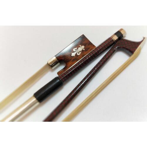 2 PCs NEW Type Carbon Fiber Violin Bow 4/4 Snake Wood Frog Inlay with Flower