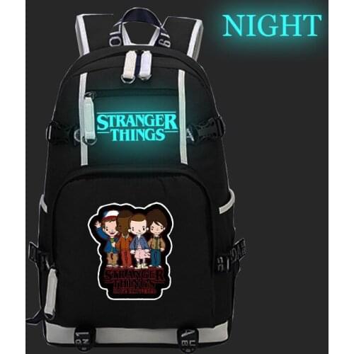 2019 Stranger Things Teens Luminous School Bags Back to College Students Large Laptop Backpack Women Men Casual Travel Rucksack