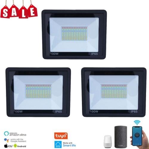 Tuya Zigbee 3.0 LED Flood Light AC100V-240V High Brightness Waterproof Garden Outdoor Lighting Spotlight Wall Floodlights