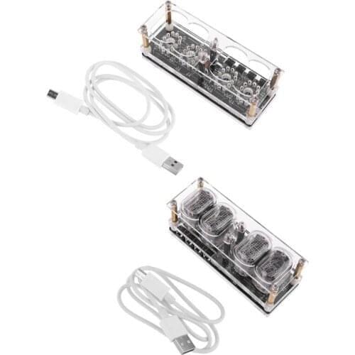 IN-12 Glow Tube Clock 4-Bit DS3231 IN12 Nixie Tube Clock Steampunk Decor Gift with Multicolor RGB LED Backlight