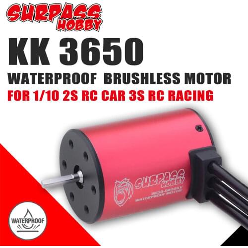 SURPASS HOBBY 3650 Brushless Motor Waterproof 3.175mm 2300KV 3100KV 3600KV 4500KV 5900KV 6900KV 7700KV for RC Car 1/10 Tamiya