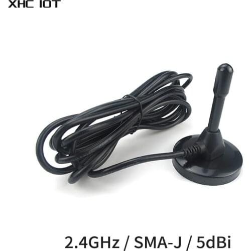 2.4GHz Sucker Omnidirectional Wifi Antenna Aerial SMA-J 5dbi Magnetic Base 3m Feeder External Cable XHCIOT TX2400-TB-300
