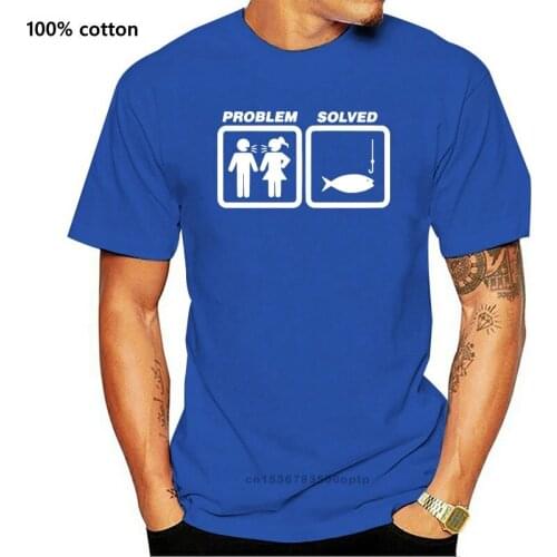 Problem Solved Fishing Tshirt Funny T Shirt Wife Marriage Stag Fish Carp PT1