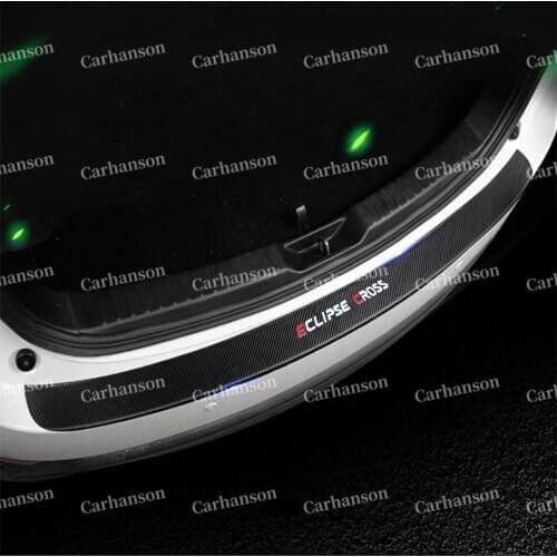 For Mitsubishi Eclipse Cross 2020 Trunk Trim Car Rear Bumper Protector Door Sill Cover Auto Sticker styling Accessories 2018