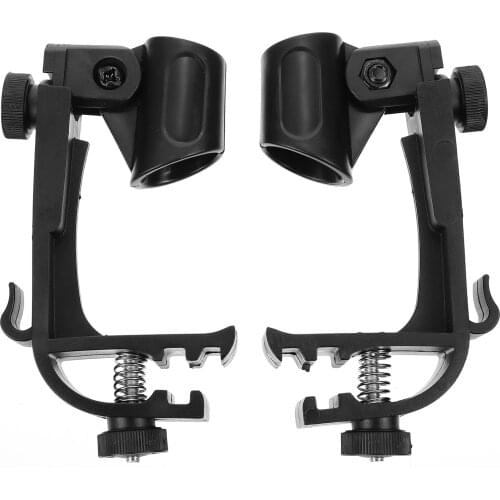 1 Pair Drum Microphone Clip Plastic Shockproof Drum Microphone Holder Mount Clamp