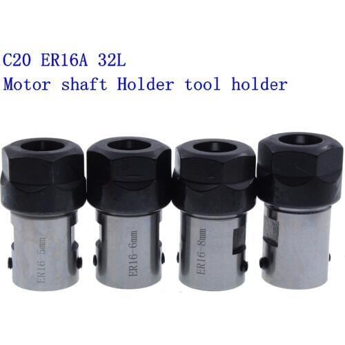 1PCS C20 ER16 32L spindle motor clamp tool rod inner hole 5mm 6mm 8mm 10mm