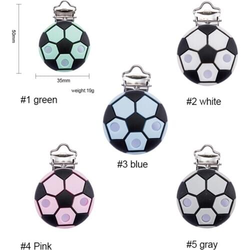 10pc Football Pacifier Dummy Clip Baby Teether Food Grade Silicone Nipple Soother For Holder Infant Stroller Chain Accessories