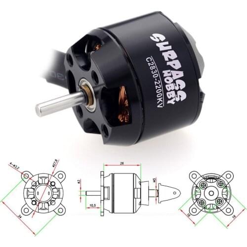 2212(2830) 1300KV 1000KV 14 Poles Brushless Motor For RC 300g-700g Airplane Fixed-wing Glider Warbirds
