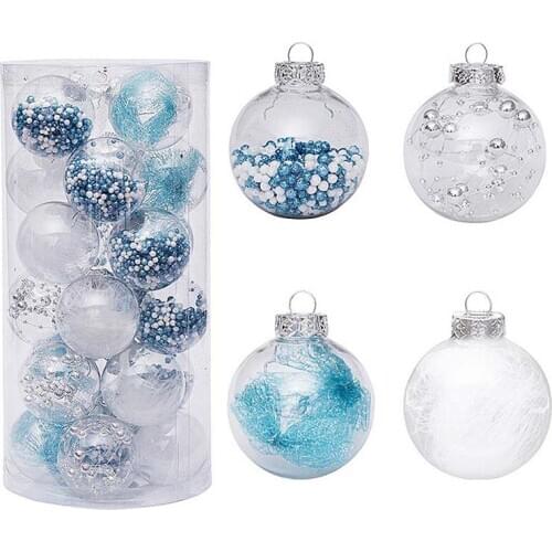 24pcs 6cm Colorful Glitter Christmas Tree Decorations Balls Hanging Ornaments Bauble Xmas Party Festival New Year Gift
