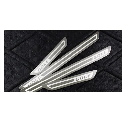 4pcs/lot ultra-thin Stainless Steel Door Sill Scuff Plate for VW Volkswagen Golf 6 car styling car accessories