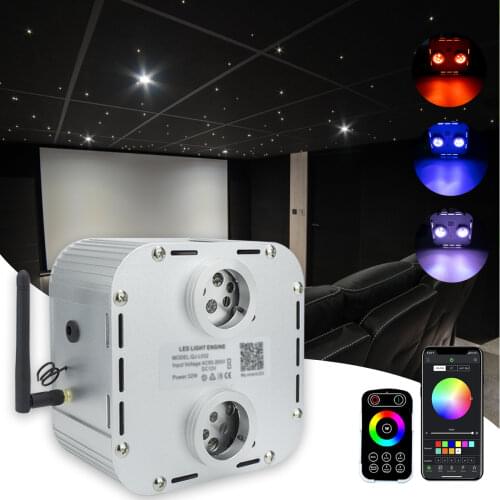 4 level-speed 32W RGB double heard Twinkle Fiber Optic Engine Starry Sky Effect Ceiling LED Lights Smart APP &Touch RF control