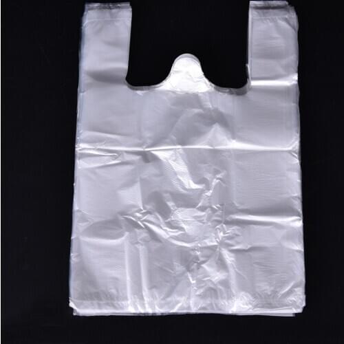40/50/52/100Pcs 100pcs 20*30cm Transparent Bags Shopping Bag Supermarket Plastic Bags With Handle Food Packaging
