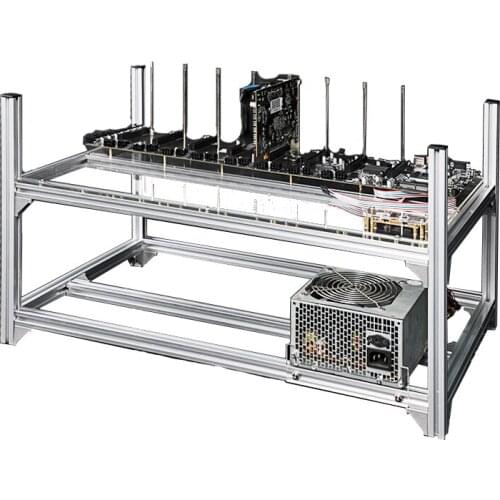 6 Graphics Card/8 Graphics Card Chassis All-Aluminum Motherboard In-Line Rack Multi-Graphic Card Chassis Heat Dissipation