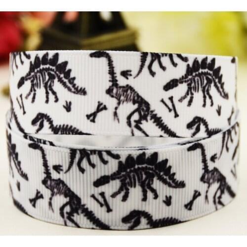 22mm 25mm 38mm 75mm Dinosaur Cartoon printed Grosgrain Ribbon party decoration 10 Yards X-03006