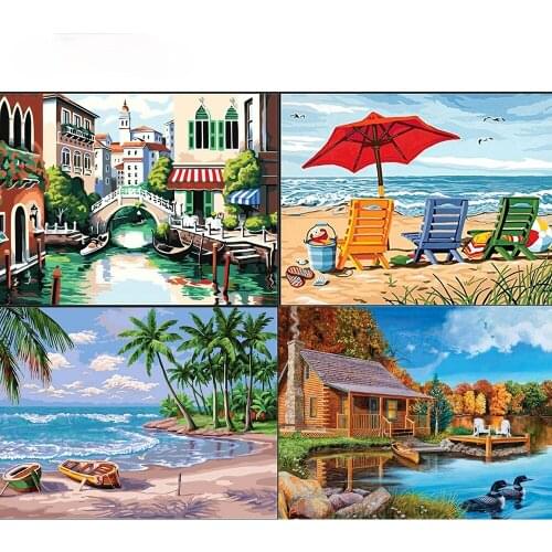 Full Drill 5D DIY Diamond Embroidery Landscape Sea Posters Handmade Mosaic Art Diamond Painting Cross Stitch Home Decoration