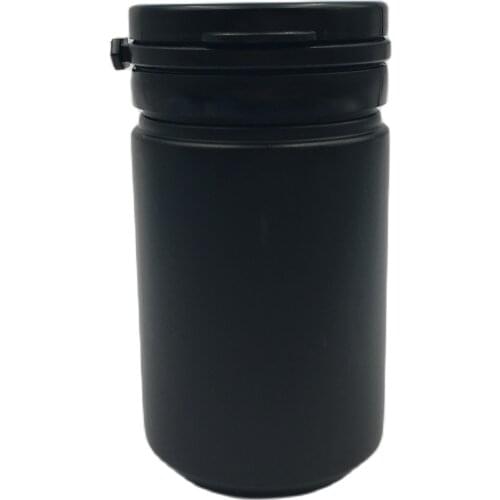 Free Shipping 60 80 ml Black Plastic Empty Bottles Pill powder butter packaging container handle cover 50 pcs Capsule jar