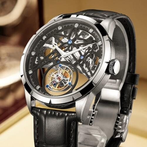 AESOP Fashion Tourbillon Watch Men Luxury Skeleton Watches for Men Astrology Small Dial Wristwatch Male New2021 relogio masculin