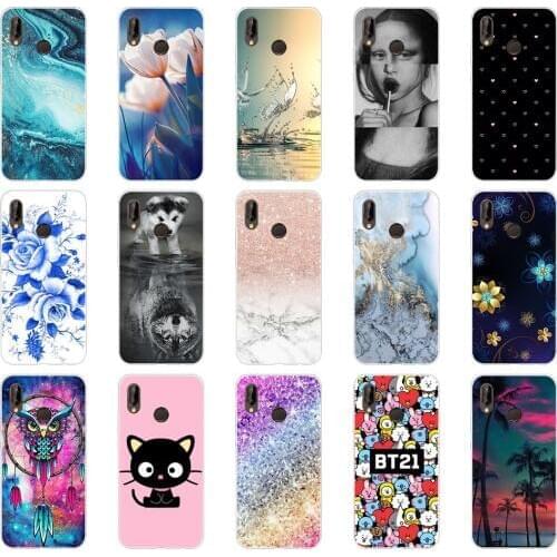 O Huawei P20 Lite Case 5.84inch Huawei P20 Lite Soft Rubber TPU Silicone Back Phone Case For Huawei P20 Lite Cover Bag Cases