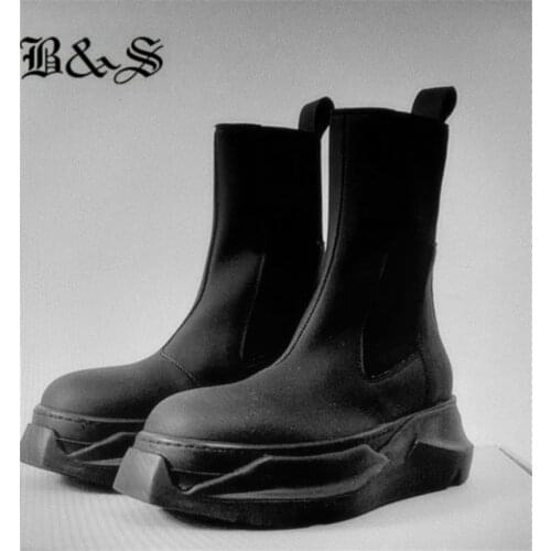 Black& Street 21ss high top Platform new designer Boots increasing thick sole Unisex rock motor Boots
