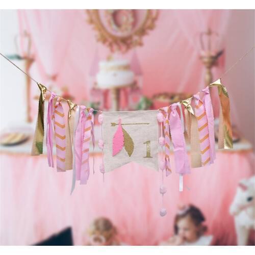 Chicinlife 1Set 1st First Birthday Baby Boys Girls Chair Banner Happy Birthday Banner Party Baby Shower Decoration Supplies