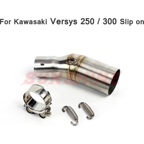 For Versys 250 300 Exhaust Motorcycle Mid Pipe Motorcross Slip on Modified Section Adapter Connect Link Tube Stainless Steel