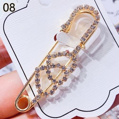 Elegant Fashion Crystal Dress Rhinestone Decoration Cute Buckle Pin Lapel Pin Collar Women Pins For Clothing Ornament