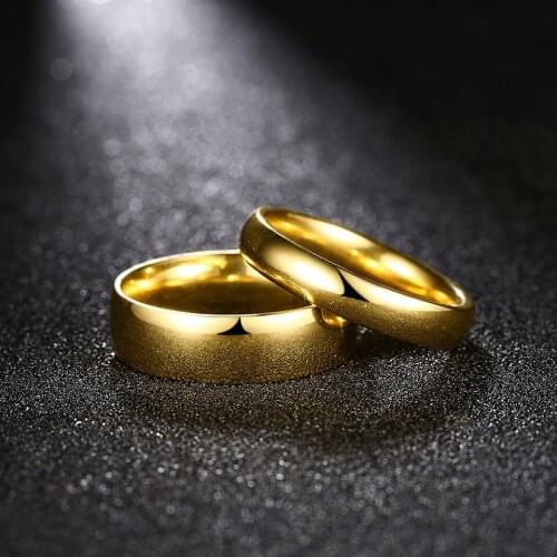 2/4/6/8mm Smooth Wedding Rings for Women/Mens Stainless Steel Gold/Silver/Black Color Elegant Tail Finger Ring Fashion Jewelry