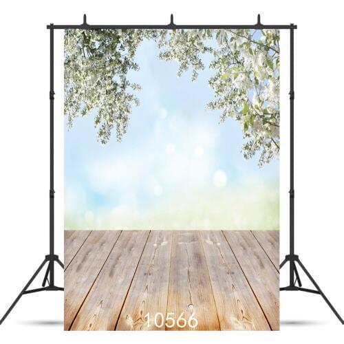 Blue Sky Leaves Wooden Floor Vinyl Photographic Background For Children Baby Shower New Born Backdrop Photocall Photo Shoot