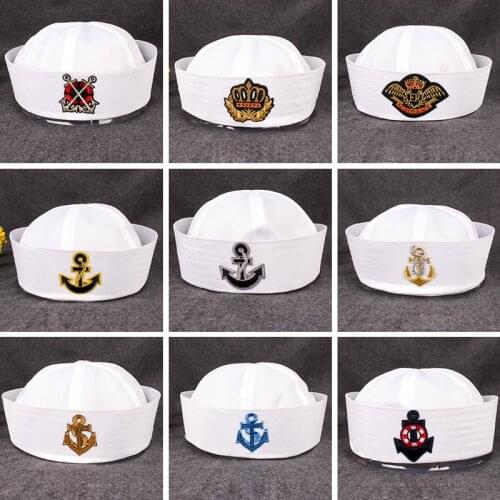 Military Hats women men Sailors Captain navi Hat Navy Marine Cap kids Party Cosplay Festival police Hats for Children marinero