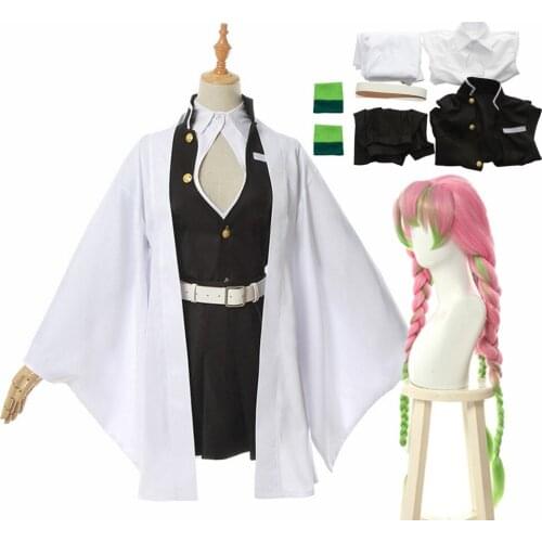 Adult Kids Anime Cosplay Demon Slayer Kimetsu no Yaiba Woman Kimono Kanroji Mitsuri Costume