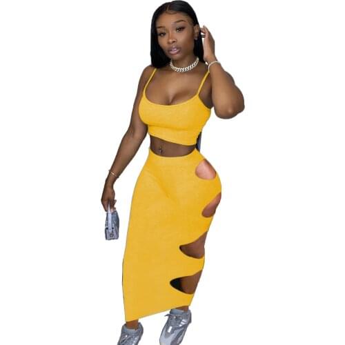 Skirt and Top Set Summer Sexy Club Outfit Party Bodycon Two Piece Skirt Set Conjuntos De Vestido Conjunto De Roupas Femininas