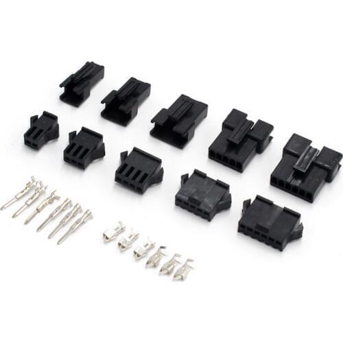 10sets JST SM Connector Plug Female and Male Housing + Terminals SM-2P SM-2R JST SM2.54 2/3/4/5/6/7/8 P Pin Pitch 2.54MM