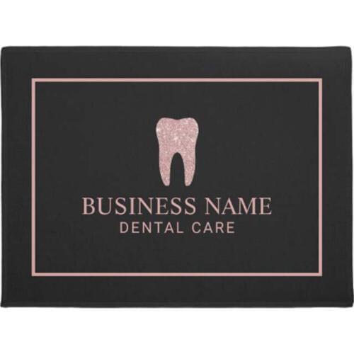 Personality Dentist Rose Gold Tooth Modern Dental Office Doormat Home Decoration Entry Non-slip Door Mat Rubber Washable Floor