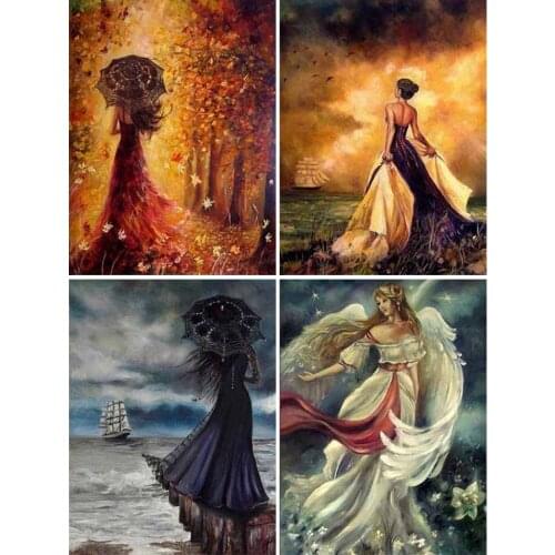 5D DIY Diamond Painting Women Cross Stitch Kit Full Drill Embroidery Fairy Mosaic Art Picture of Rhinestones Home Decor Sale