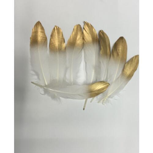 New Arrival 50pcs/lot!13-17cm Gold Tip Goose Feathers,Hat Trimming,Feathers for Millinery,Fascinators&Crafts