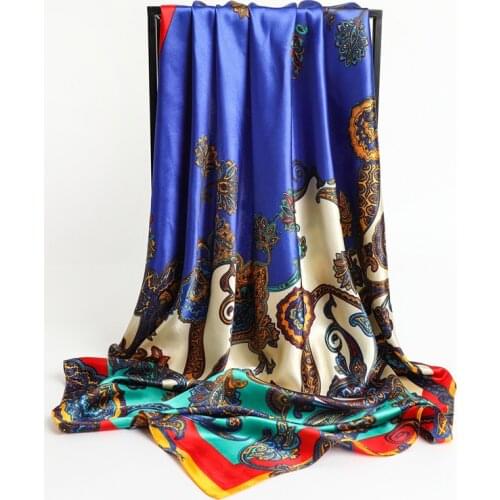 New Lady Hair Silk Scarves Pashmina Shawl and Wraps Square Scarf Female Bandanna Large Hijab Fashion Women Headkerchief Foulard