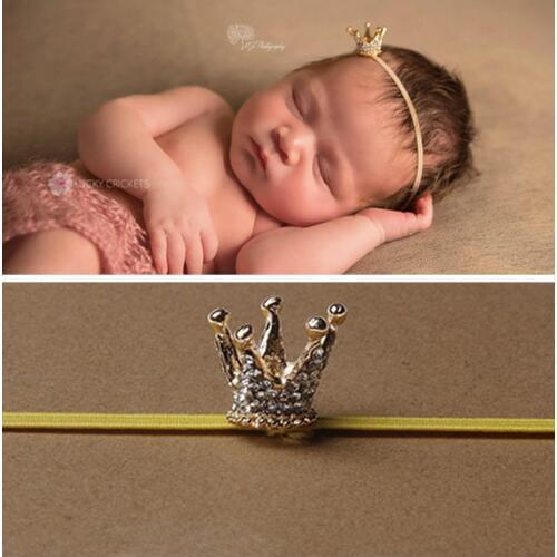Yundfly Chic Mini Newborn 3D Crown Headband Toddler Baby Girls Crown Tiara Photo Props