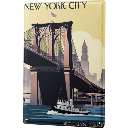 SINCE 2004 Tin Sign Metal Plate Decorative Sign Home Decor Plaques City New York City