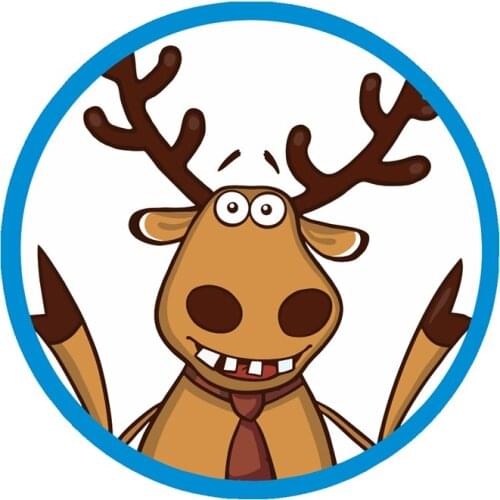 S40508# Self-adhesive Decal Cartoon Cute Deer Car Sticker Waterproof Auto Decors on Bumper Rear Window