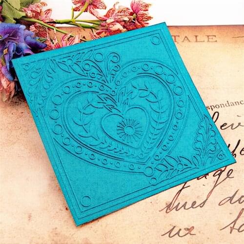 15x15cm Heart ball Embossing folders Plastic bump Scrapbooking DIY Template Fondant indentation Cake Photo Album Card Make