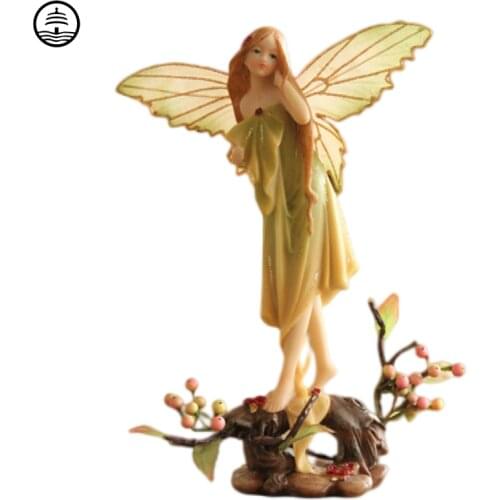 Bao Guang Ta Creative Cute Girls Resin Elf Angel Ornaments Home Decor Crafts Statue Bar Office Desk Fairy Figurines Decor A2314