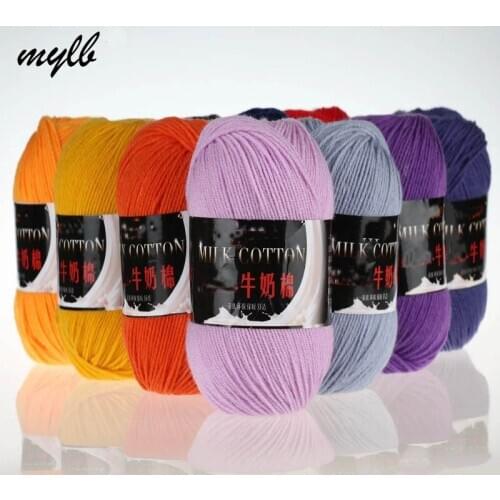 Mylb 10ball=500g Three strands of baby milk yarn cotton crochet thread hand knitting wool line baby children free shipping