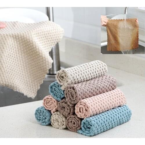 Kitchen Anti-grease wiping rags efficient Super Absorbent Microfiber Cleaning Cloth home washing dish kitchen Cleaning towel