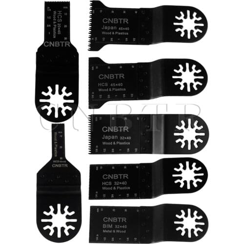 CNBTR Universal Oscillating Saw Blade Set of 7 Black