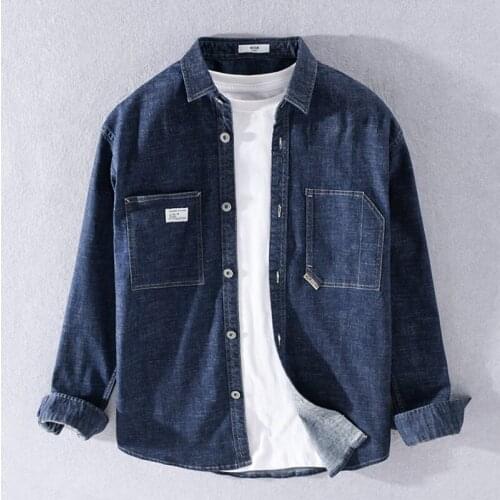 Thickening long-sleeved denim cotton shirt men brand casual shirts for men fashion comfortable shirt mens chemise overhemd