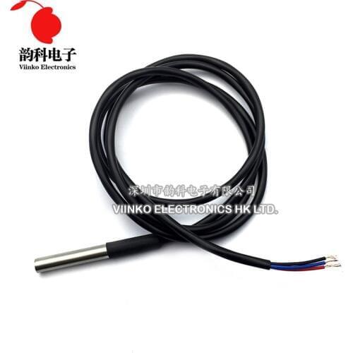 10PCS Waterproof 18B20 temperature probe temperature sensor Stainless steel package 1 meter/2meter/3meters wire (DS18B20)