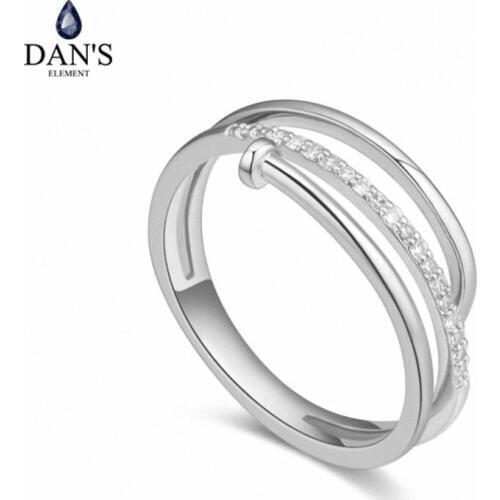 DANS Element Brand Real AAA Zirconia Micro Inlays Rose Gold Color Ring Party For Women Valentine Gift 129835