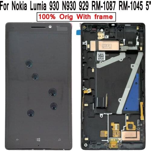 Shyueda 100% Orig + frame 5" For Nokia Lumia 930 N930 929 RM-1087 RM-1045 LCD Display Touch Screen Digitizer